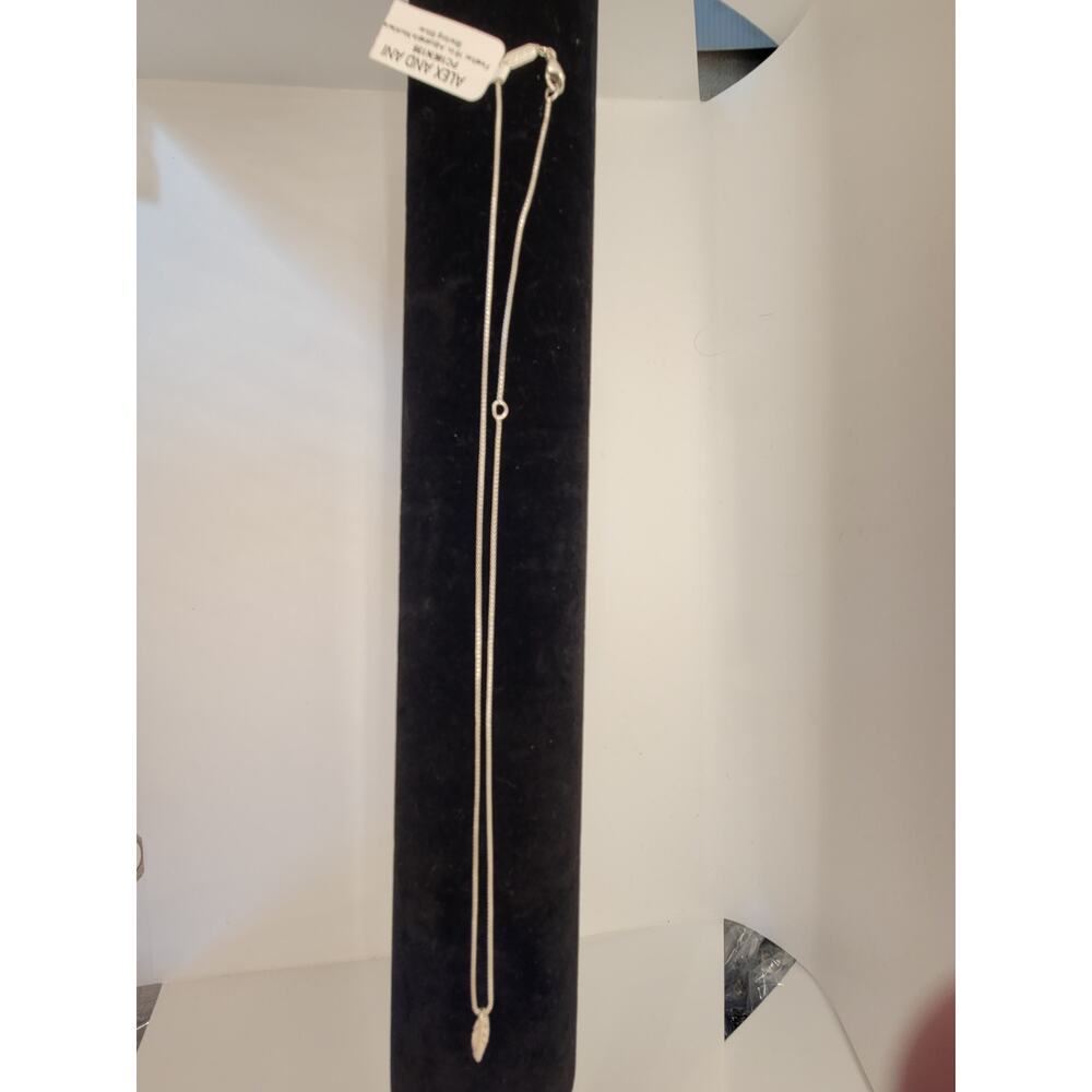 Alex and Ani Necklace Sterling Silver 925 15" / 18" Adjustable Feather Light New - Picture 3 of 6